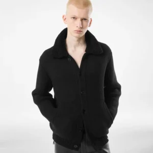 Tom Ford SHEARLING COLLAR CASHMERE CARDIGAN
